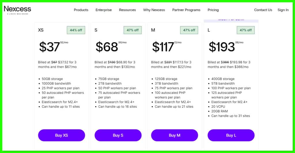 Nexcess magento plan