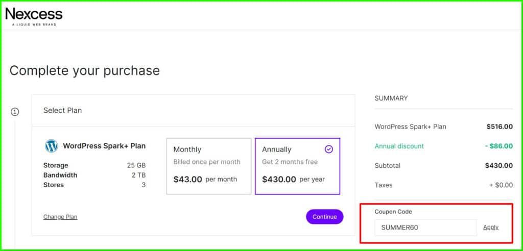 Nexcess summer discount